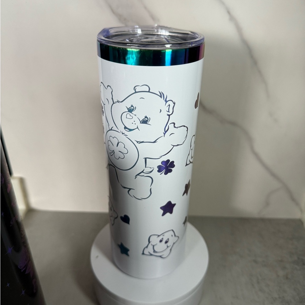20oz Engraved White Tumbler with Bear Design